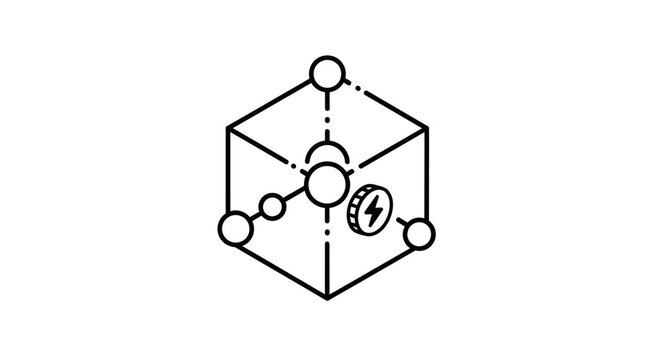Molecular structure with chemical bonds.
