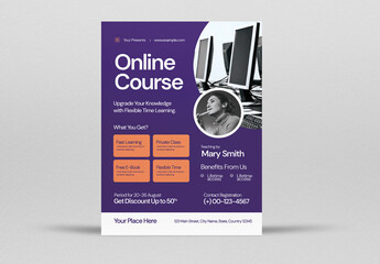 Purple Corporate Online Course Flyer
