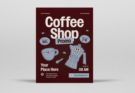 Brown Modern Coffee Shop Promo Flyer