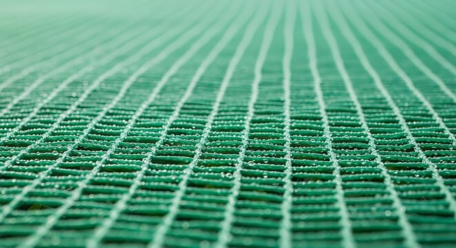 Green geotextile fabric texture close-up with geotextile material background