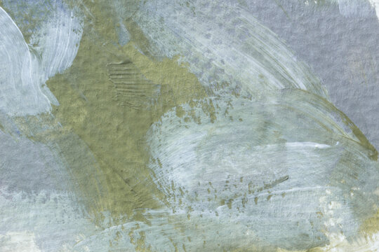 Hand-painted acrylic abstract background in green, gray and blue tones with expressive brush strokes and rich texture. Perfect for modern design, posters, covers, banners, branding and wallpaper.