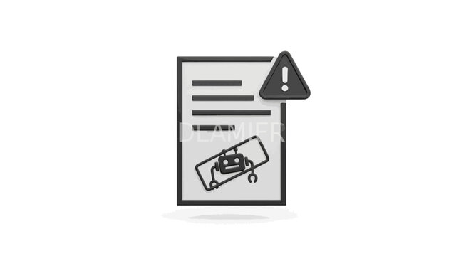Warning sign on a document.