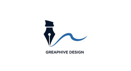 Fototapeta premium Graphic Design Logo Pen Nib Icon.