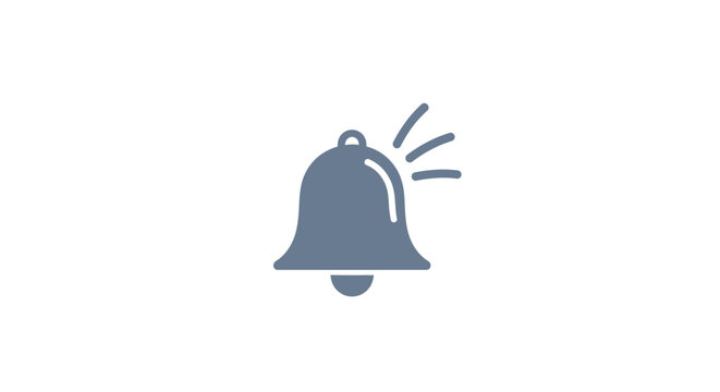 Gray metal ringing alarm bell icon.