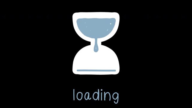 Animated video hourglass loading counter bar game process progress computer battery, banner overlay transparent