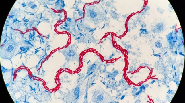 Mycobacterium tuberculosis Cord Formation, Sputum Smear Ziehl