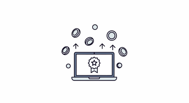 Laptop with certificate on screen.