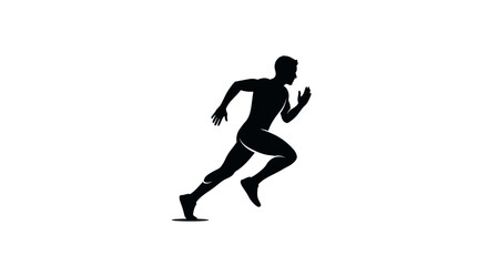 Obraz premium Man Running Fast in Motion.