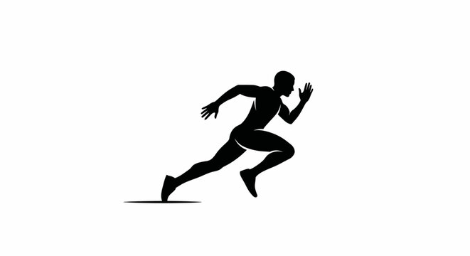 Man Running Sprinting Fast Pace.