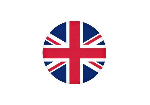 Circular icon of the united kingdom flag isolated on transparent background