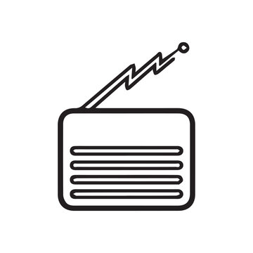 Classic radio with antenna icon