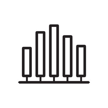 Simple bar chart icon in black and white