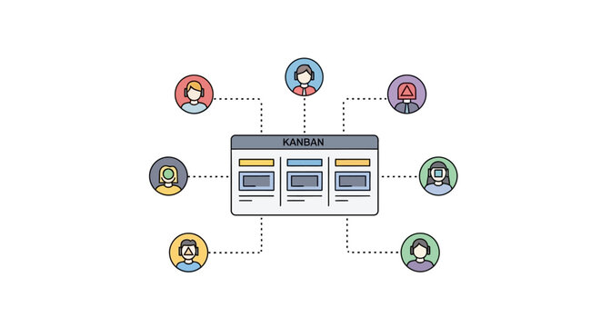 Simple Database Schema Diagram Illustration.