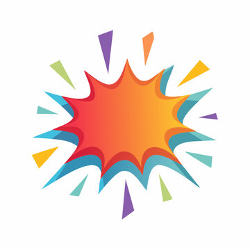Colorful Explosion Burst with Geometric Shapes