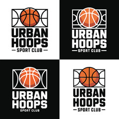 Four variations of a professional basketball team sport club logo design © Vectyx