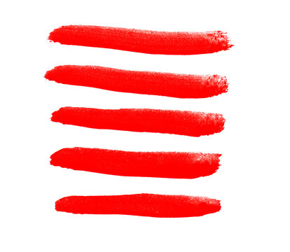 Gemalte Pinselstreifen mit roter Farbe