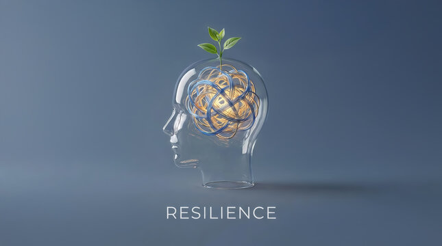 Abstract illustration of resilience, recovery, emotional strength, and positive mental growth.