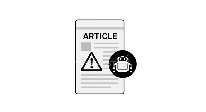 Warning sign on article document.