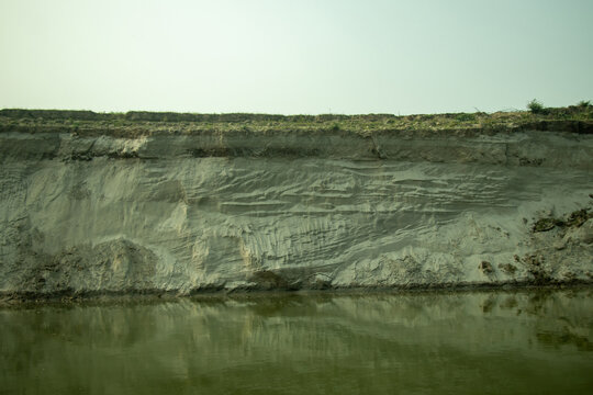 Deeply eroded by river currents and monsoon floods