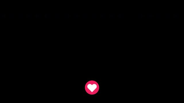 Love hearts particle flying, Stream reactions in social media, Love button emoji motion graphic. 4K video