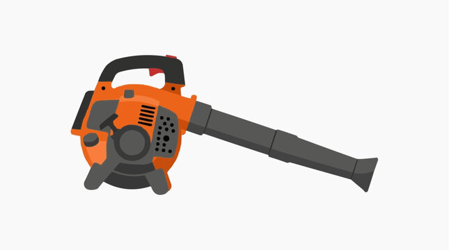 Orange and gray leaf blower isolated on white background