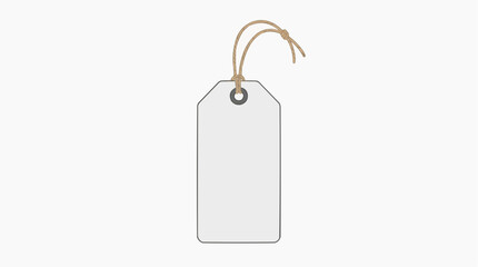 Naklejka premium Blank white gift tag with twine string isolated on white background