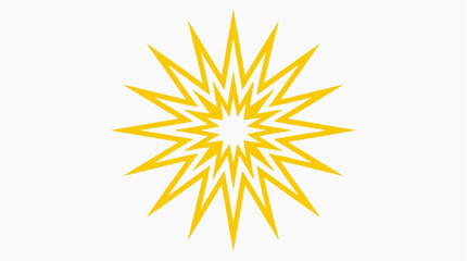 Fototapeta premium Abstract yellow starburst graphic with textured effect on white background