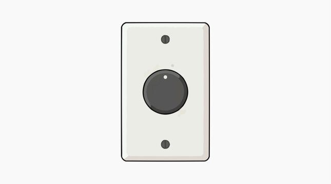 Retro style vintage doorbell button with a large circular push button and two small screws
