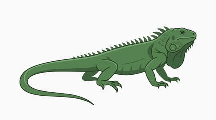 Fototapeta premium Green Iguana Reptile Illustration Isolated on White Background