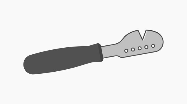 Simple Illustration of a Knife Sharpener with a Dark Handle and Metal Head