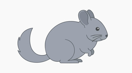 Fototapeta premium Cute cartoon chinchilla illustration isolated on white background