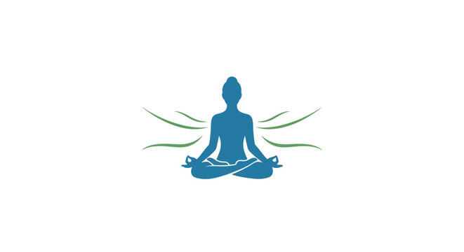 Meditating Person Sitting in Lotus Position.