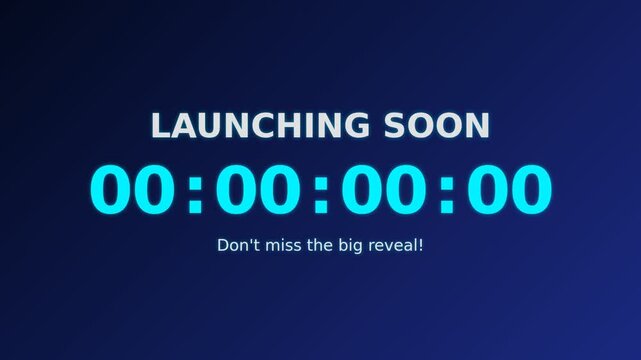 Launching Soon text reveal animation with glowing effect. Modern motion graphics title card for coming soon announcements and video intros.