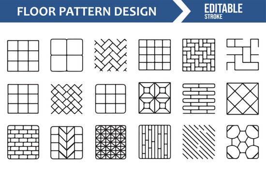 Decorative Tile Layout Icons Set for Home Design Projects