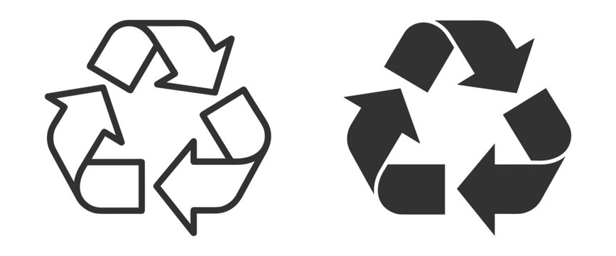 Recycling ecology icon with circular arrows and environmental sustainability symbol on transparent background