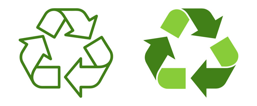 Environmental recycling icon with circular arrows and eco sustainability symbol on transparent background