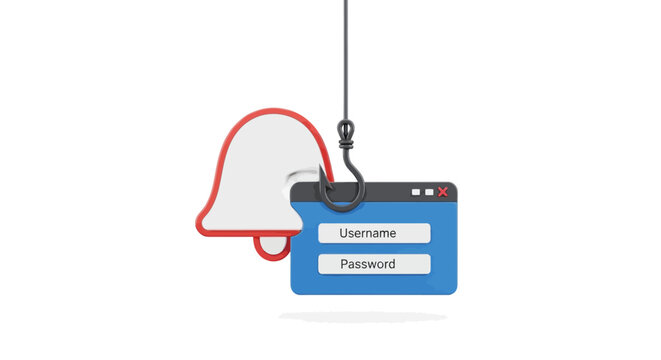 Notification bell with login credentials.