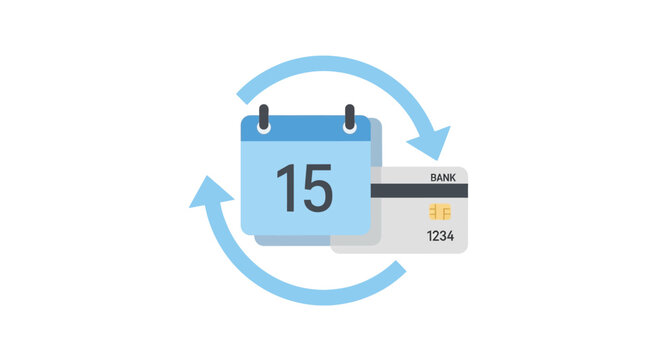 Recurring payment calendar credit card.