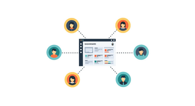 People connected to a network.