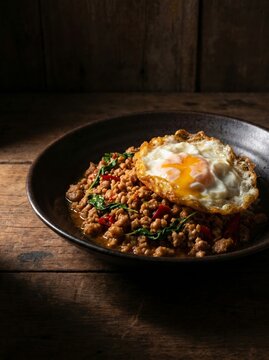 Thai Pad Kra Pao (Stir-fried basil with minced pork).