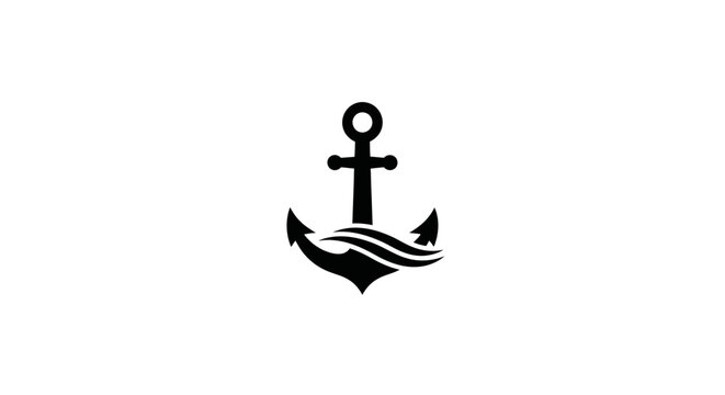 Black anchor symbol on white background.