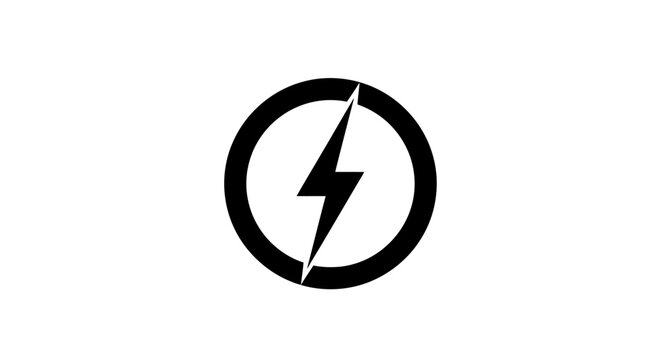Black lightning bolt logo symbol.