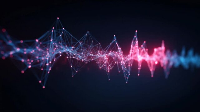 Abstract visualization of sound waves. ..Created with Generative AI, not depicting real subjects.