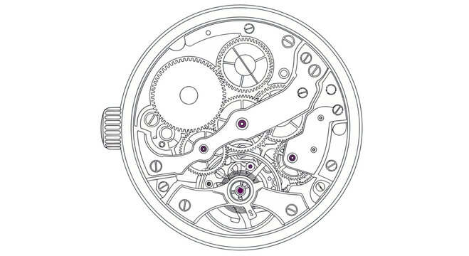 Vintage pocket watch mechanism, intricate clockwork detail, precision engineering