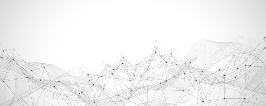 Global network connection concept. Big data visualization. Social network communication in the global computer networks. Internet technology. Business. Science. Illustration