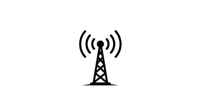 Cellular Tower Communication Signal Icon.