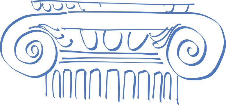 Ionic Column Capital Architectural Line Drawing