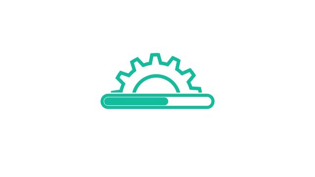 thin line gear like update or upgrade software icon