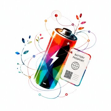 Battery Passport Energy Traceability Abstract Illustration