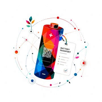 Battery Passport Energy Traceability Abstract Illustration